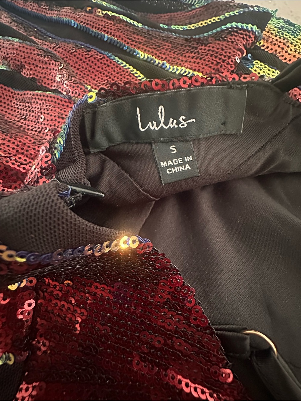 Lulu's Burgundy and Gold Sequin Maxi Dress - Picture 3 of 3